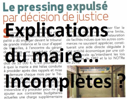 Pressing: sous la pression citoyenne le maire explique… mais ne nous dit peut être pas tout ;)