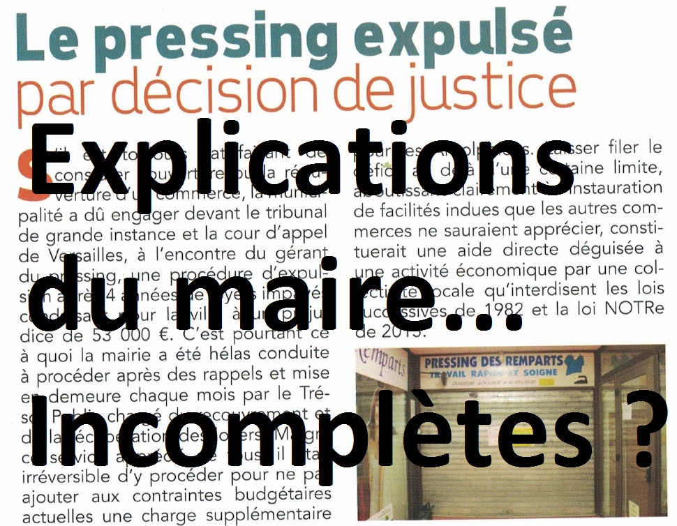 Pressing: sous la pression citoyenne le maire explique… mais ne nous dit peut être pas tout ;)