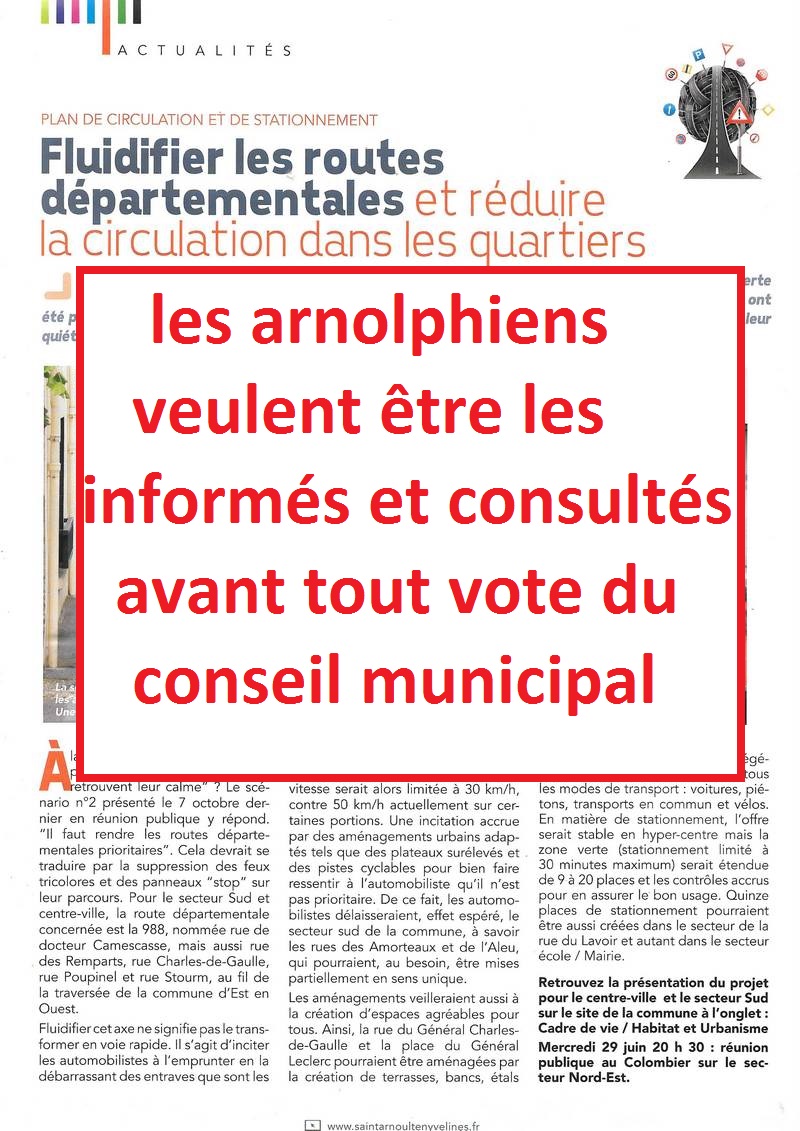 L’association Comités de Quartiers demande la tenue d’une réunion publique sur les conclusions de l’étude du plan de circulation